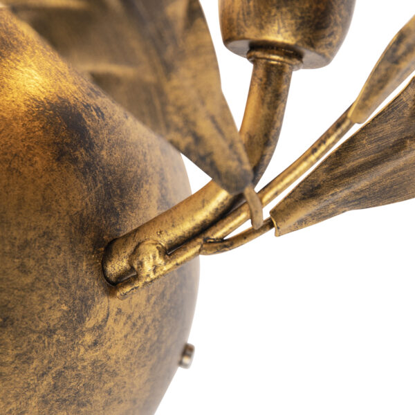 Vintage wandlamp antiek goud - Linden - Afbeelding 2