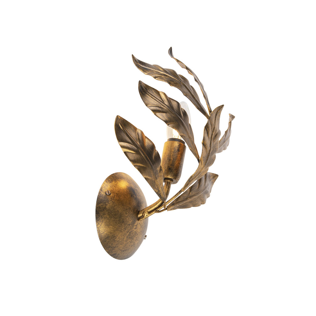 wandlampen Vintage wandlamp antiek goud Linden Staal