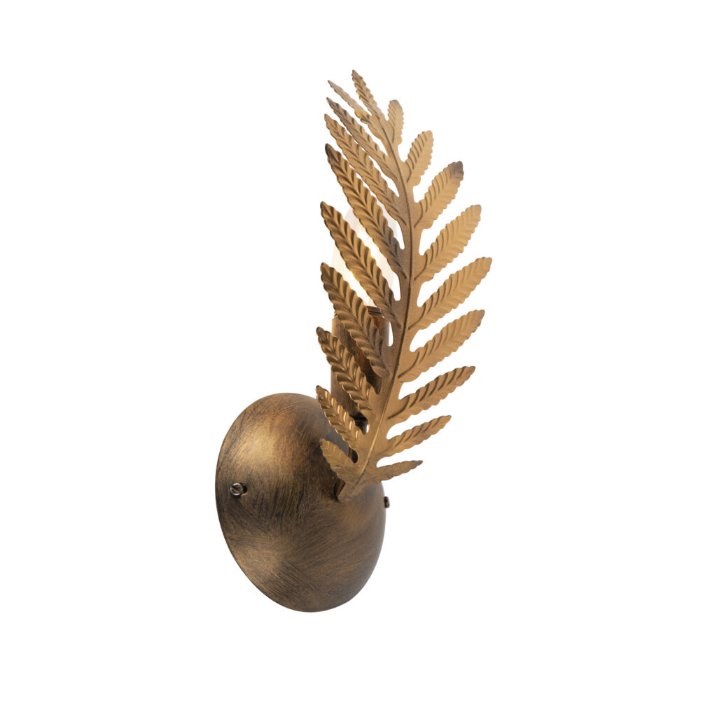 wandlampen Vintage wandlamp goud Botanica Staal Deze komt uit de serie Botanica. is helemaal volgens laatste trends en combineert botanische bladeren met goud.