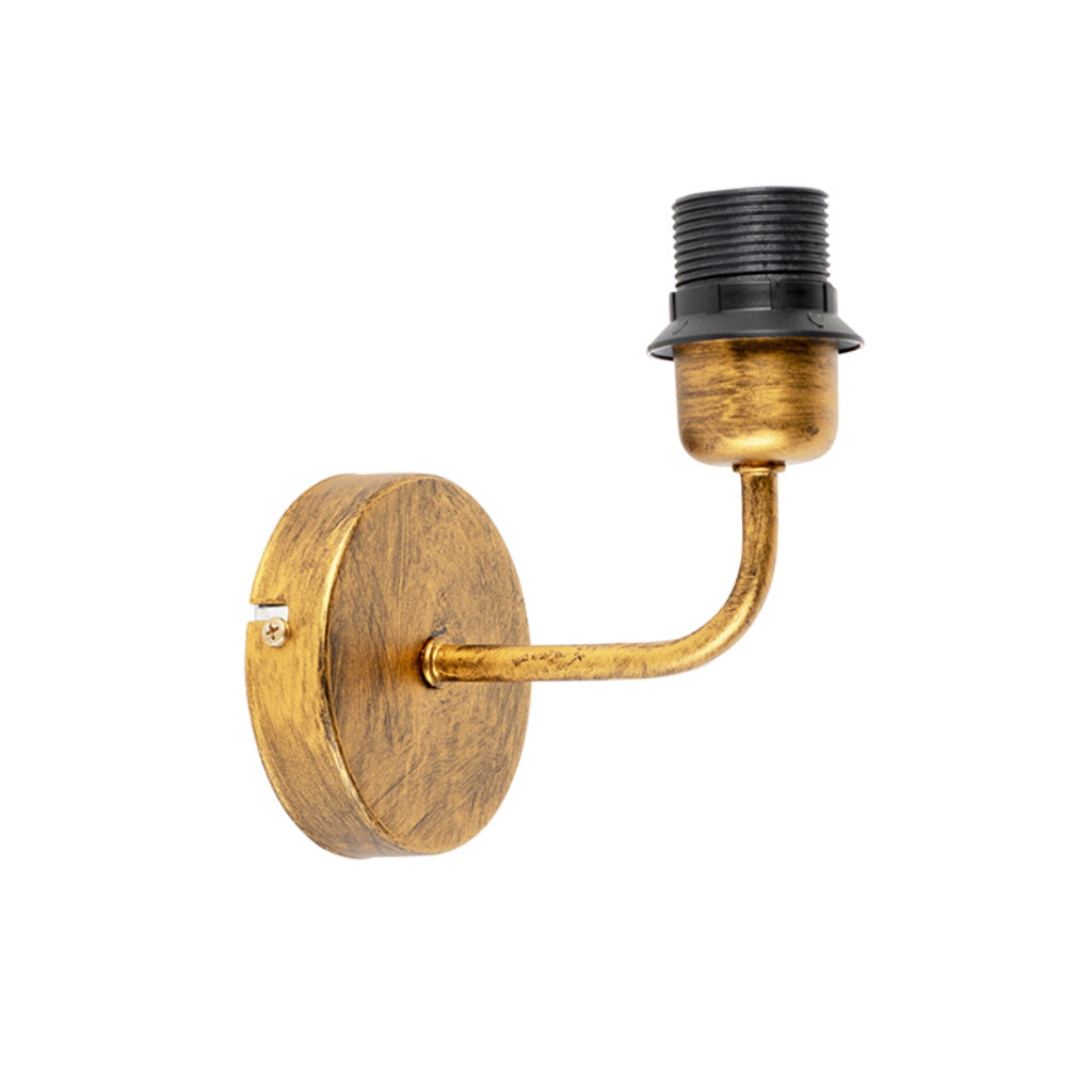 wandlampen Vintage wandlamp goud zonder kap Matt Metaal Stoere vintage look en klassieke Deze is uitgevoerd in goud. Wordt geleverd zodat je naar hartenlust