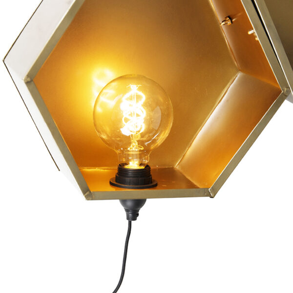 Industriële wandlamp brons - Comb - Afbeelding 2