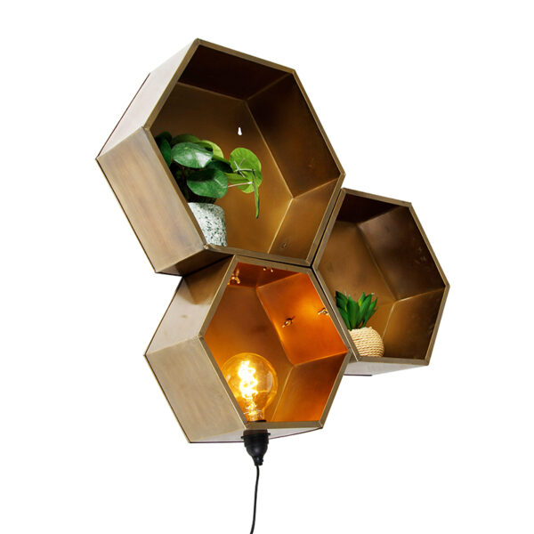 wandlampen wandlamp brons Comb Staal Brons Wandlamp Wl is een echte eyecatcher voor in industrieel De lamp gemaakt van staal en brons. Deze heeft lengte 67 cm