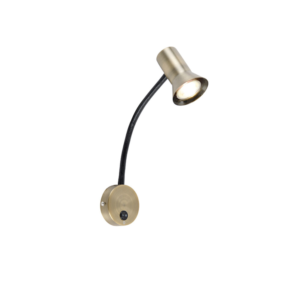 wandlampen Wandlamp brons met flexarm Karin flex Staal Brons Wat een eyecatcher in De wandlamp hoort echt thuis modern interieur. Ook ideaal als nachtlampje.