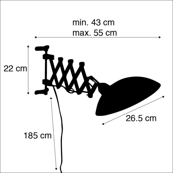 Industriële wandlamp brons met zwart - Tyne - Afbeelding 3