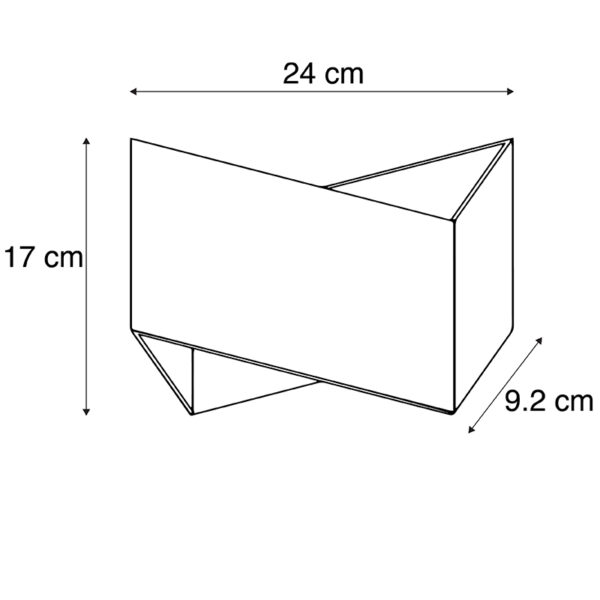 Wandlamp Fold grijs met koper - Afbeelding 3