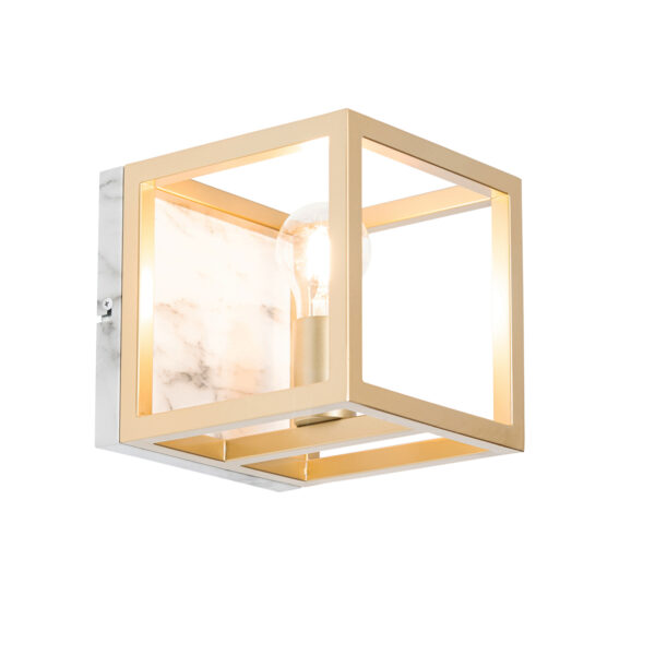 wandlampen wandlamp goud met marmer Cage Staal Lekker luchtig ontwerp een sterk minimalistisch beeld kies je ook voor deze stijlvolle Elke ruimte in huis zal
