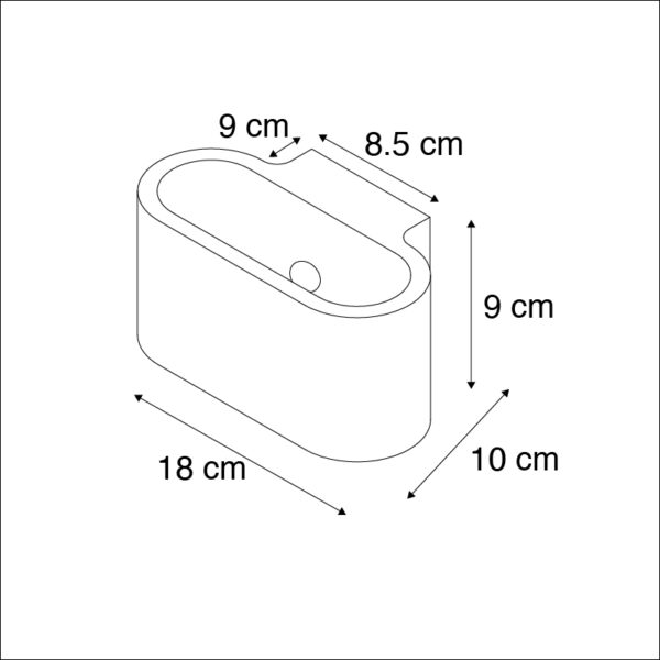 Industriële wandlamp grijs beton - Arles - Afbeelding 2