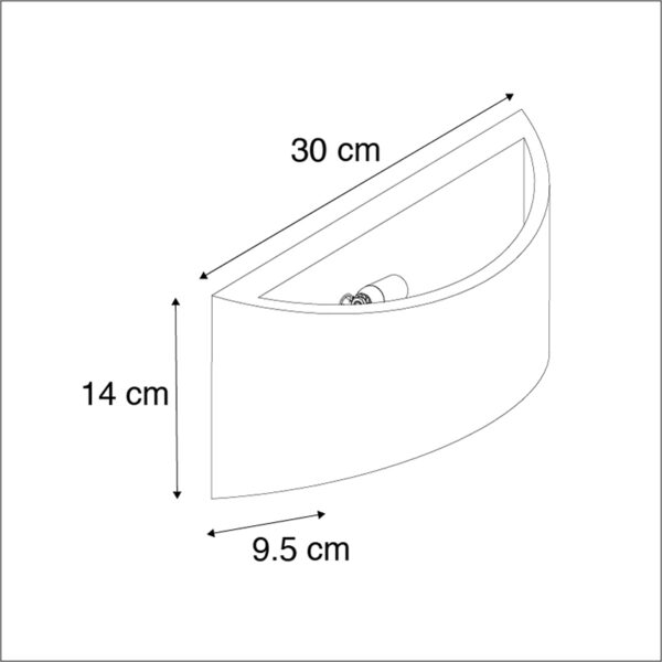 Industriële wandlamp grijs beton - Creil - Afbeelding 3