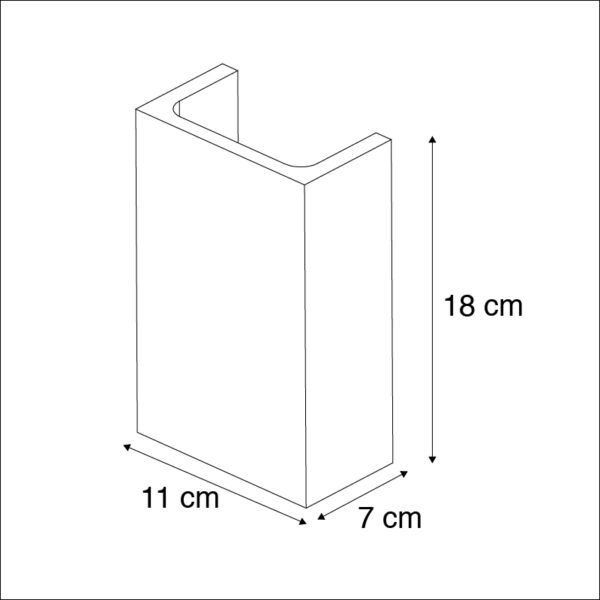 Industriële wandlamp grijs beton rechthoek - Meaux - Afbeelding 3