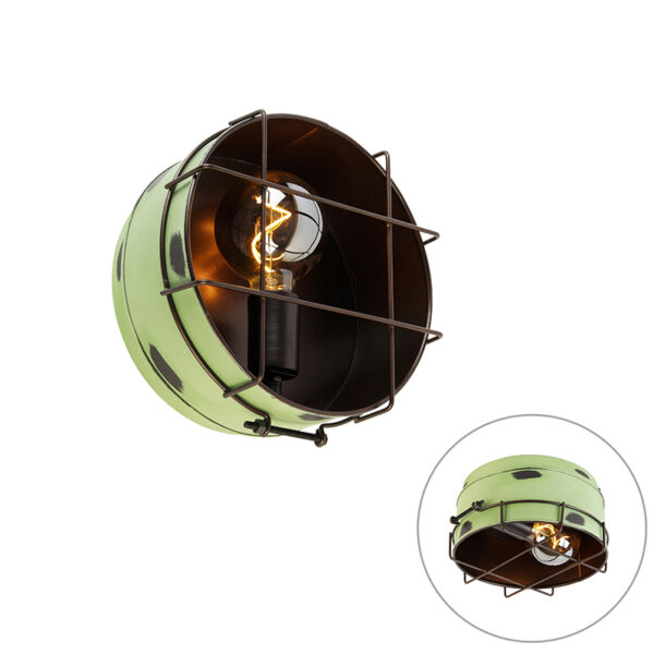 wandlampen wandlamp groen 25 cm Barril Staal Groen Haal meer sfeer in huis met onze Barril. Deze lamp is geschikt als en plafondlamp. gemaakt van staal