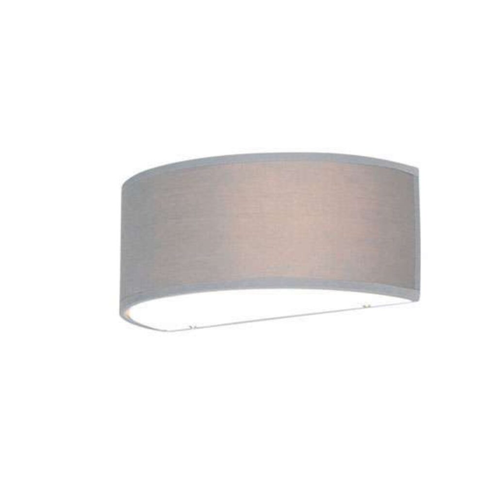 wandlampen Wandlamp half rond grijs Drum GlasStof Grijs Deze is een landelijke wandlamp afgemaakt in stof wat mooi lichteffect jouw woonruimtes. De heeft grijze