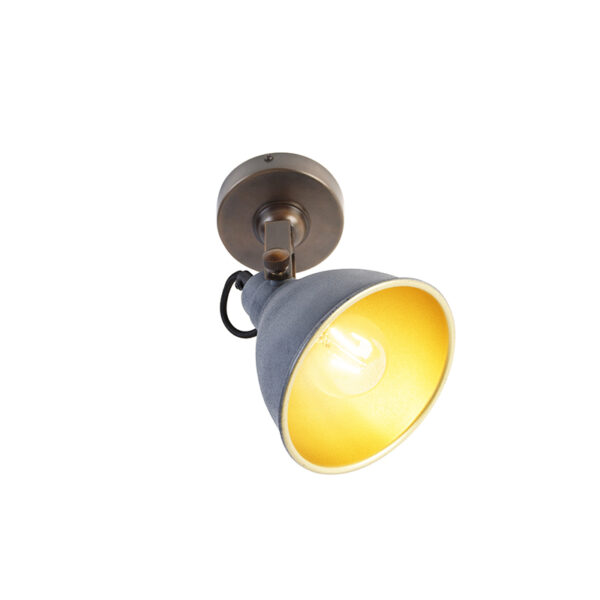 Industriële wandlamp koper met beton verstelbaar - Liko - Afbeelding 2