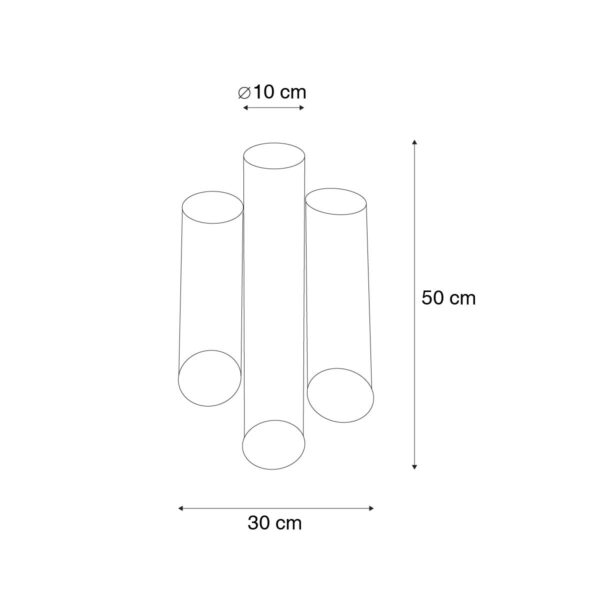 Industriële wandlamp messing 6-lichts - Whistle - Afbeelding 3