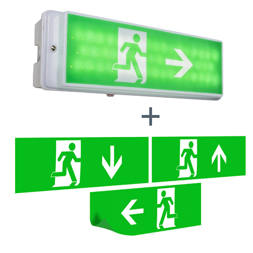 wandlampen Wandlamp nooduitgang incl. LED IP65 Emergency 2 KunststofMetaal Aluminium De is een veelzijdig wand armatuur die breed inzetbaar in bijvoorbeeld