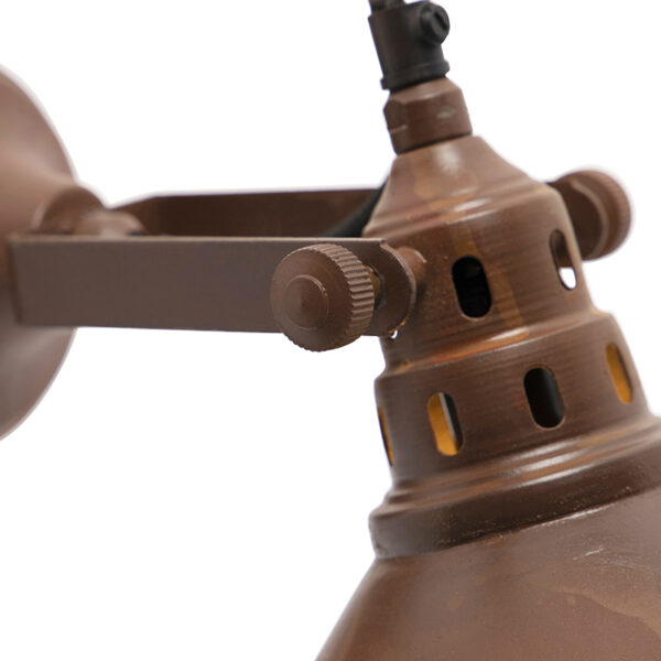 Industriële wandlamp roest met goud - Rust - Afbeelding 2