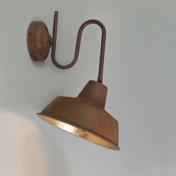 Industriële wandlamp roest met gouden binnenkant - Factory - Afbeelding 2