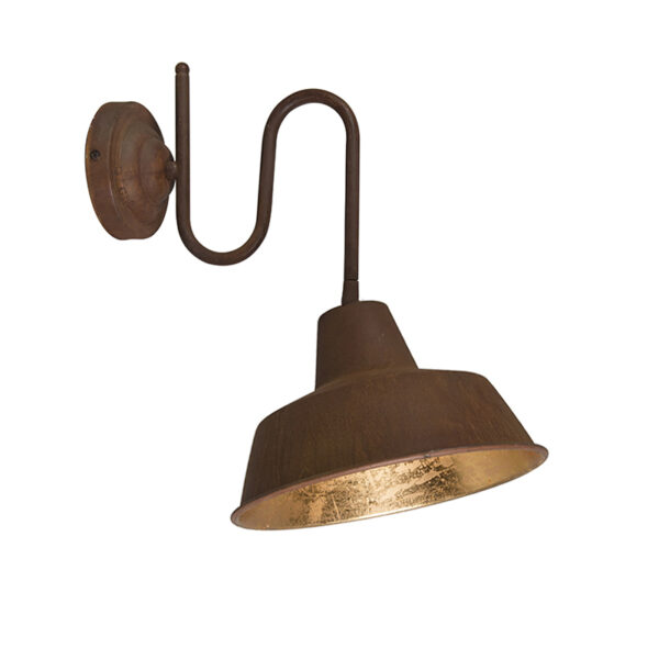 wandlampen wandlamp roest met gouden binnenkant Factory Metaal Bruin Zoekend naar een kenmerkend en nostalgisch product frisse Dan is de zeker wat voor Een