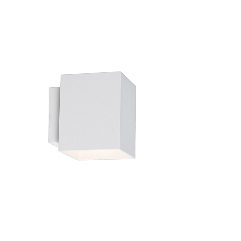 wandlampen Wandlamp wit vierkant Sola Aluminium Wit Eenvoudige neutrale compacte en overal toepasbare wandlamp. Het licht schijnt naar boven beneden langs de