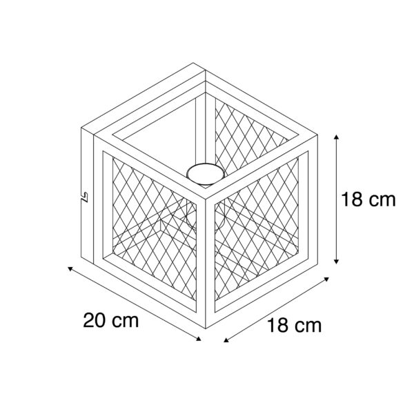 Industriële wandlamp zwart - Cage Mesh - Afbeelding 3