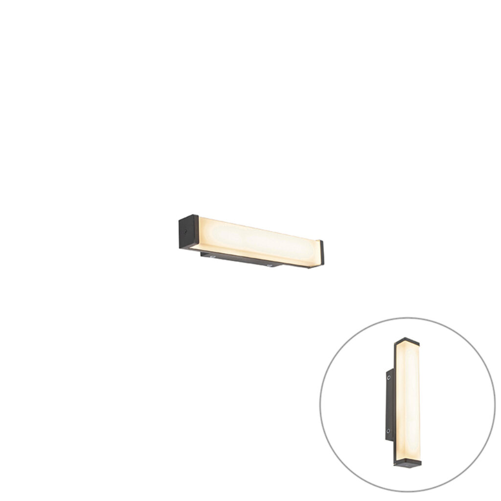 wandlampen Wandlamp zwart 32 cm IP44 Cascada KunststofStaal Zwart Onze wandlamp komt perfect tot zijn recht boven de Met rechte vorm en fris ogende afwerking in
