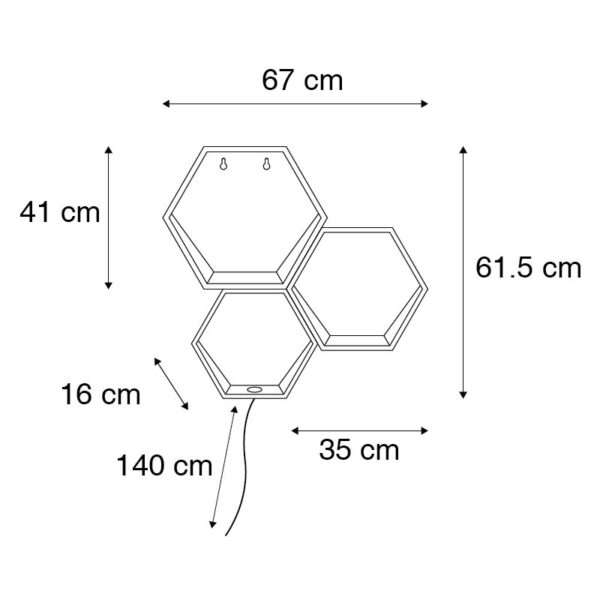 Industriële wandlamp zwart - Comb gaze - Afbeelding 3