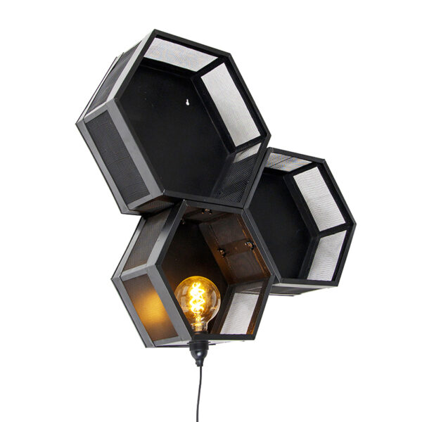 wandlampen wandlamp zwart Comb gaze Staal Zwart Zeg je industrieel interieur dan zeg Deze heeft een zwarte kleur en is gemaakt van staal. echte eyecatcher voor