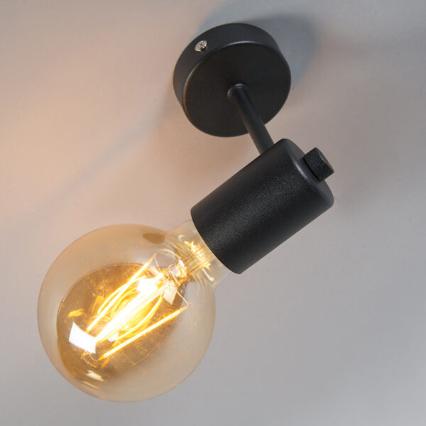 Industriële wandlamp zwart - Facil - Afbeelding 2
