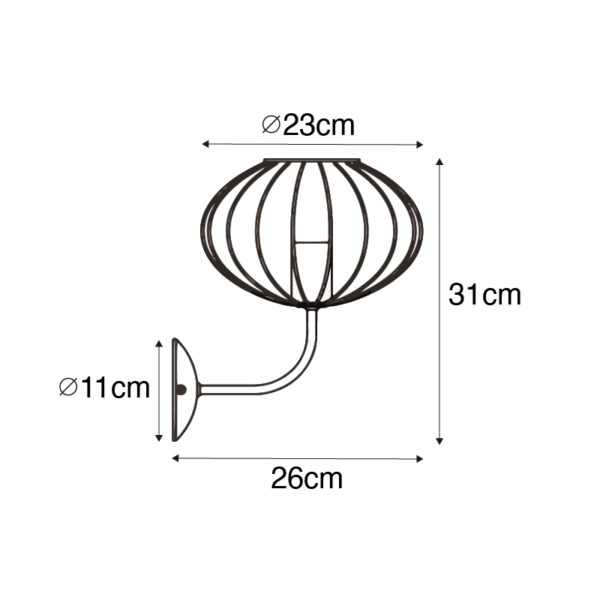 Industriële wandlamp zwart - Margarita - Afbeelding 3