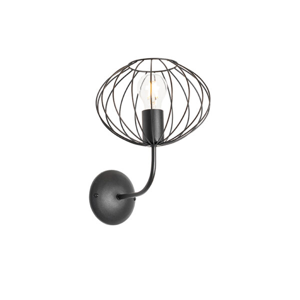 wandlampen wandlamp zwart Margarita Staal Zwart Een tijdloze die stijlvol is afgewerkt. Hij heeft een mooi open lampenkapje gezellig lichteffect geeft in de