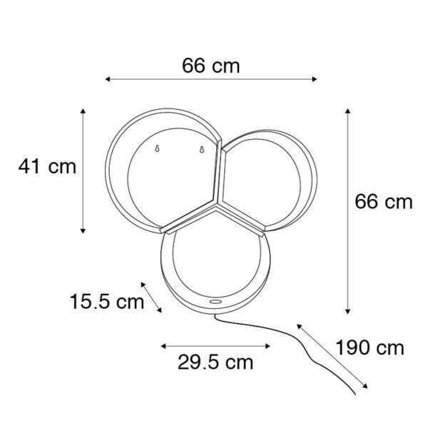 Industriële wandlamp zwart met goud rond - Comb - Afbeelding 3