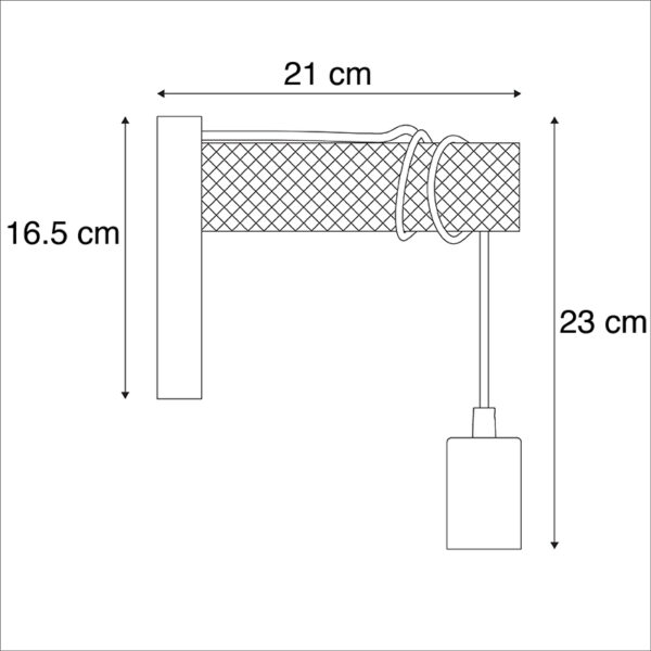 Industriële wandlamp zwart met hout - Gallow - Afbeelding 3