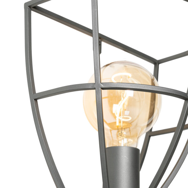 Industriële wandlamp zwart met hout en schakelaar - Arthur - Afbeelding 2
