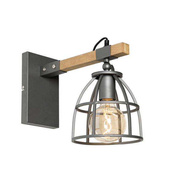 wandlampen wandlamp zwart met hout verstelbaar Arthur HoutStaal Bruin Wandlamp is een echte blikvanger voor in industrieel De bruin en gemaakt van staal. totale
