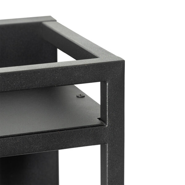 Industriële wandlamp zwart met rek - Cage Rack - Afbeelding 2