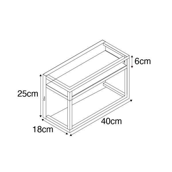 Industriële wandlamp zwart met rek 2-lichts - Cage Rack - Afbeelding 3
