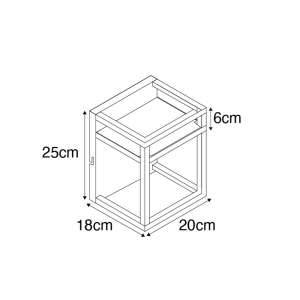 Industriële wandlamp zwart met rek - Cage Rack - Afbeelding 3