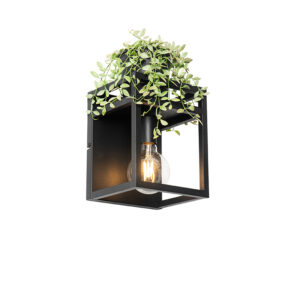 wandlampen wandlamp zwart met rek Cage Rack Staal Zwart Breng een sfeer in huis deze wandlamp. is gemaakt van stevig staal waardoor die lang mee gaat. Hij heeft