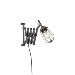 wandlampen wandlamp zwart verstelbaar Scissors Cage Staal Grijs Onze is een unieke in jouw Hij heeft hoogte van 25 cm lengte 59 en breedte 105 cm. De arm