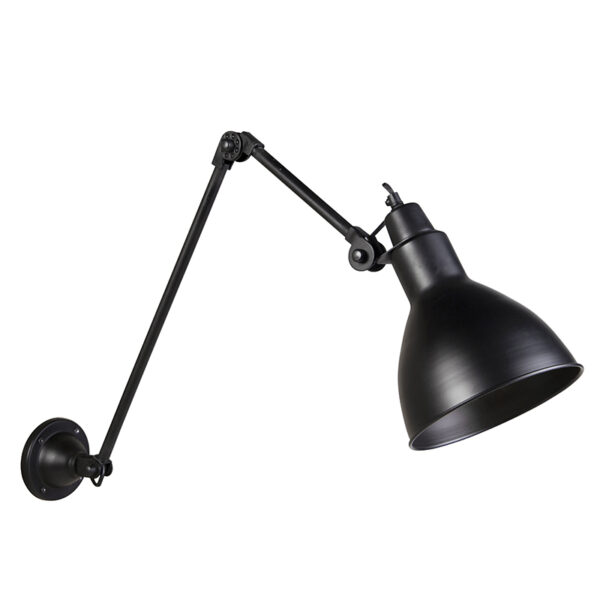 wandlampen wandlamp zwart verstelbaar Wye Staal Zwart De is een prachtige met verstelbare arm. Dankzij de vorm van lamp kan hij perfect worden opgehangen in