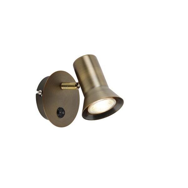 wandlampen Wandspot brons en kantelbaar met schakelaar Karin 1 Staal Brons Wat een eyecatcher in De spot hoort echt thuis modern interieur. combinatie van de