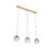 Art deco hanglamp messing met groen glas 3-lichts – Pallon