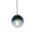 Art deco hanglamp messing met oceaanblauw glas 20 cm – Pallon