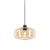 Art deco hanglamp zwart met amber glas – Bizle