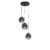 Art deco hanglamp zwart met smoke glas 3-lichts – Pallon
