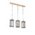 Industriële hanglamp zwart met hout 3-lichts – Cage Robusto