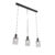 Hanglamp zwart met smoke glas langwerpig 3-lichts – Vidra