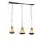Landelijke hanglamp zwart met touw 19 cm 3-lichts – Jenthe