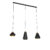 Moderne hanglamp 3-lichts zwart met goud balk – Mia