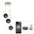 Smart hanglamp messing met zwarte glas 3-lichts incl. Wifi ST64 – Pallon
