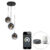 Smart hanglamp zwart met smoke glas 3-lichts incl. Wifi ST64 – Pallon